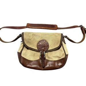 Duluth Pack Crossbody Bag Mens Small Beige Canvas Leather Outdoor Field Satchel